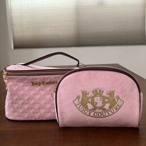 JUICY COUTURE SET ROYAL SCOTTIES NWOT. PINK MAKEUP BAG AND COSMETIC CASE.